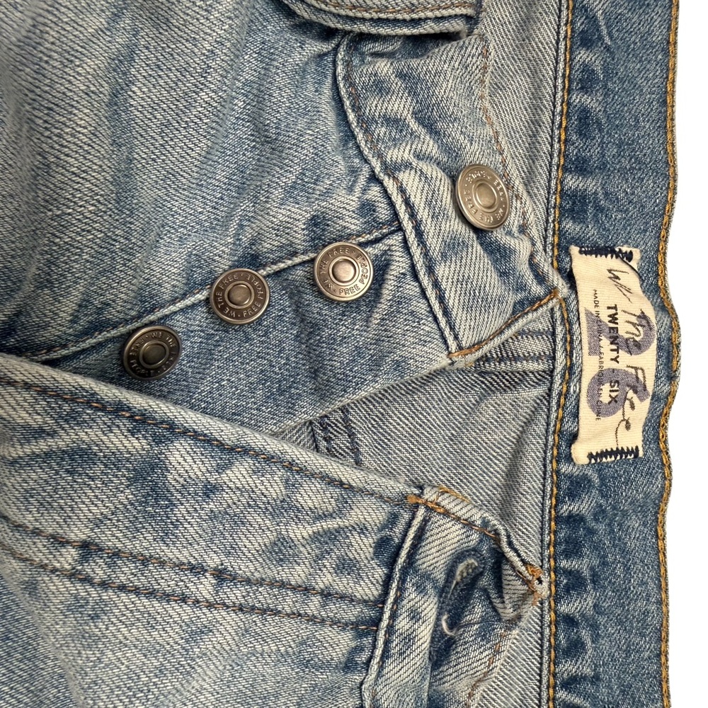 Free People Light Blue Distressed Jean Shorts - Picture 5 of 6